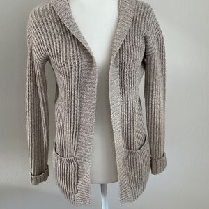 Express Beige Ribbed Knit Cardigan